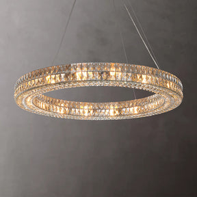 Clear K9 Crystal Ring Chandelier