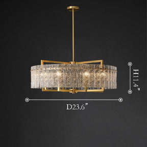 Classic Moire Crystal Round Chandelier