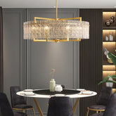 Classic Moire Crystal Round Chandelier