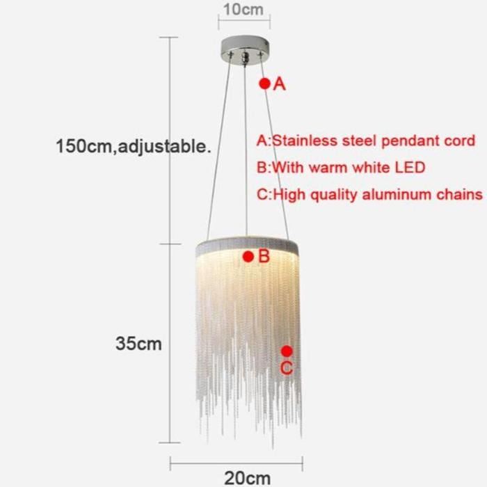Daniel Aluminum Chain Tassel Pendant Light