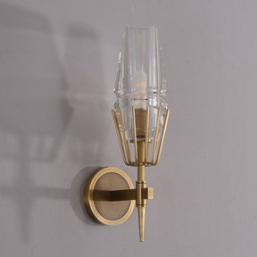 David Red Wine Glass Wall Sconce, Brass