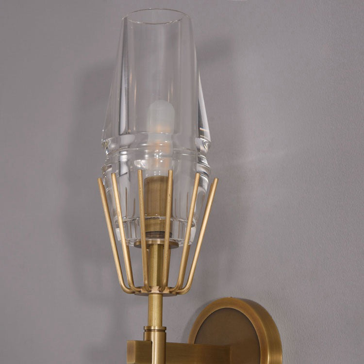 David Red Wine Glass Wall Sconce, Brass