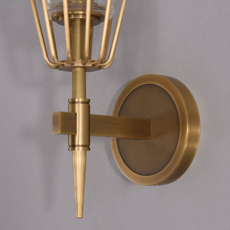 David Red Wine Glass Wall Sconce, Brass