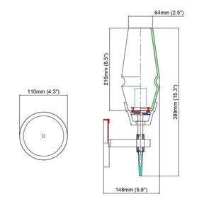 David Red Wine Glass Wall Sconce, Brass