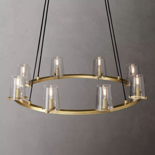 Davina Clear Glass Round Chandelier 36", Modern Chandelier for Bedroom, Dining Room, Living Room