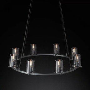 Davina Clear Glass Round Chandelier 36", Modern Chandelier for Bedroom, Dining Room, Living Room