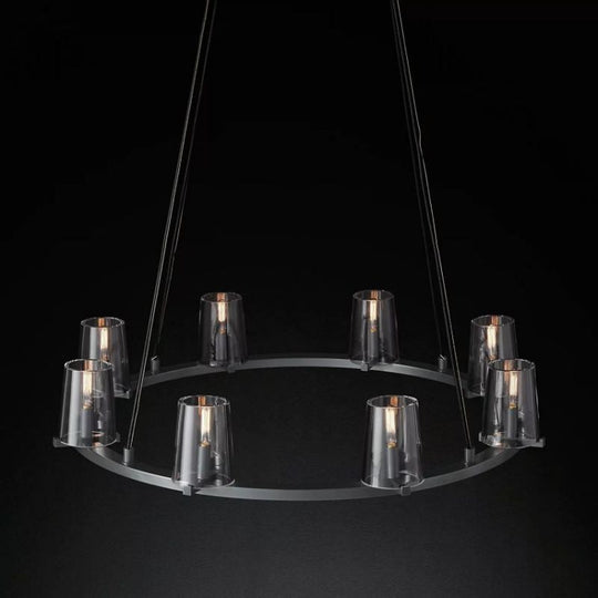 Davina Clear Glass Round Chandelier 36", Modern Chandelier for Bedroom, Dining Room, Living Room