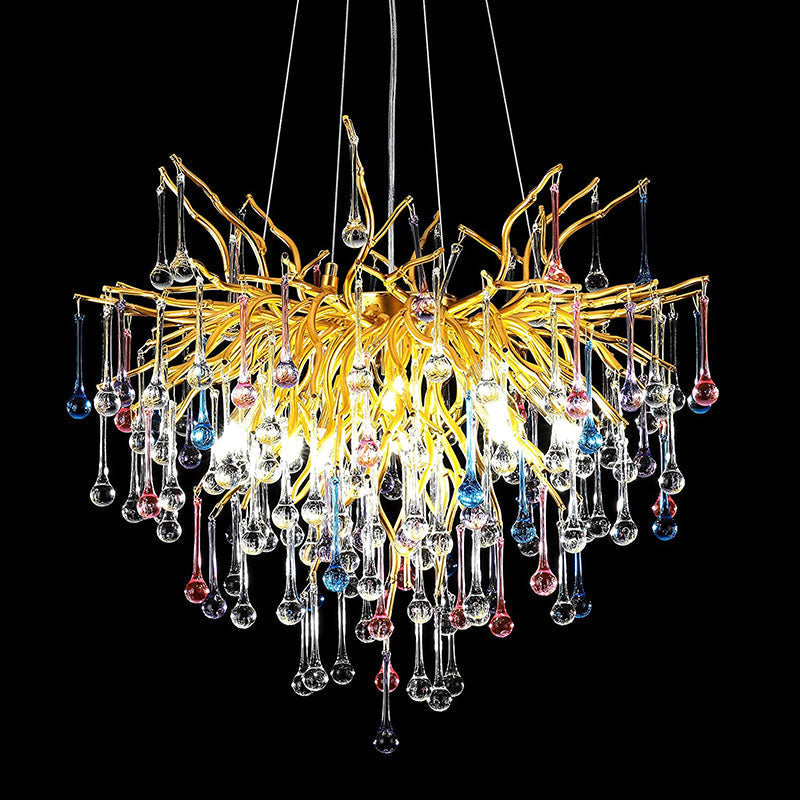 Doris Crystal Branch Chandelier 23.5&quot;D Gold