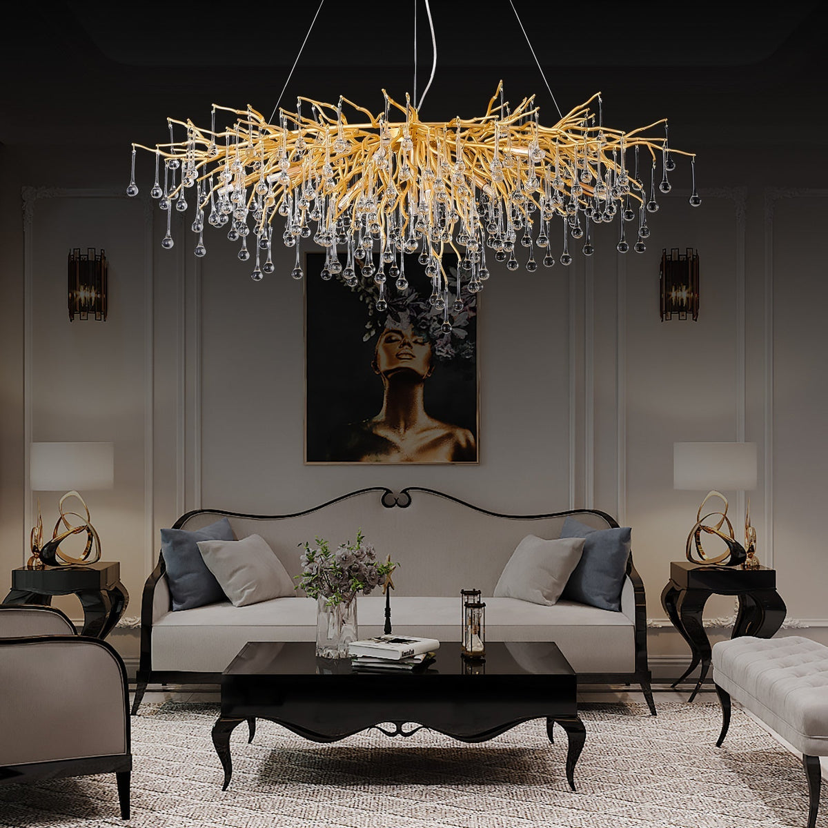 Doris Crystal Branch Chandelier