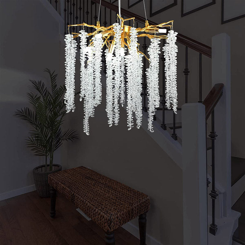 Doris White Crystal Branch Chandelier 20.5&quot;D