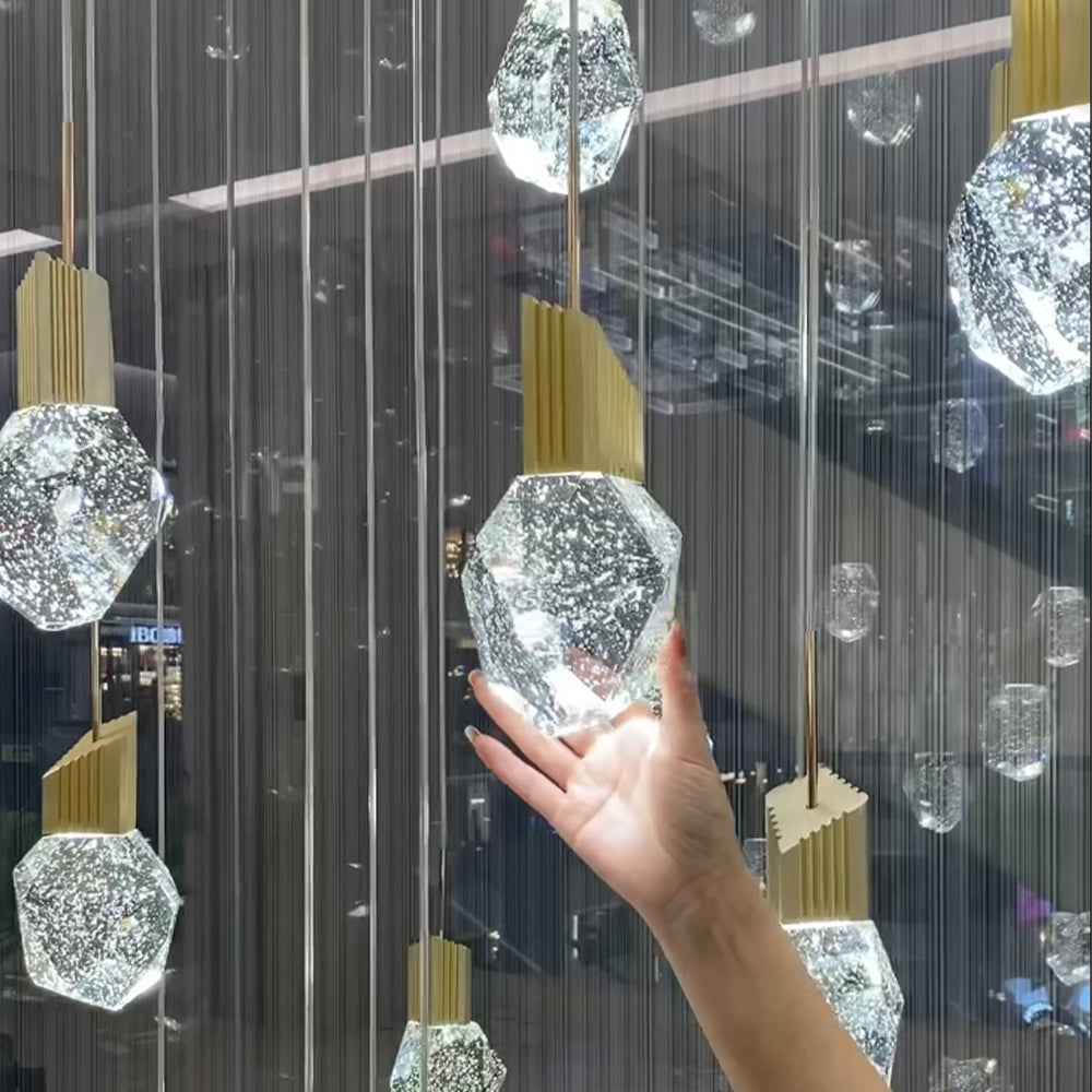 Extra Large Modern Light Luxury Creative Crystal Chandelier For 2-story/Duplex Buildings Staircase