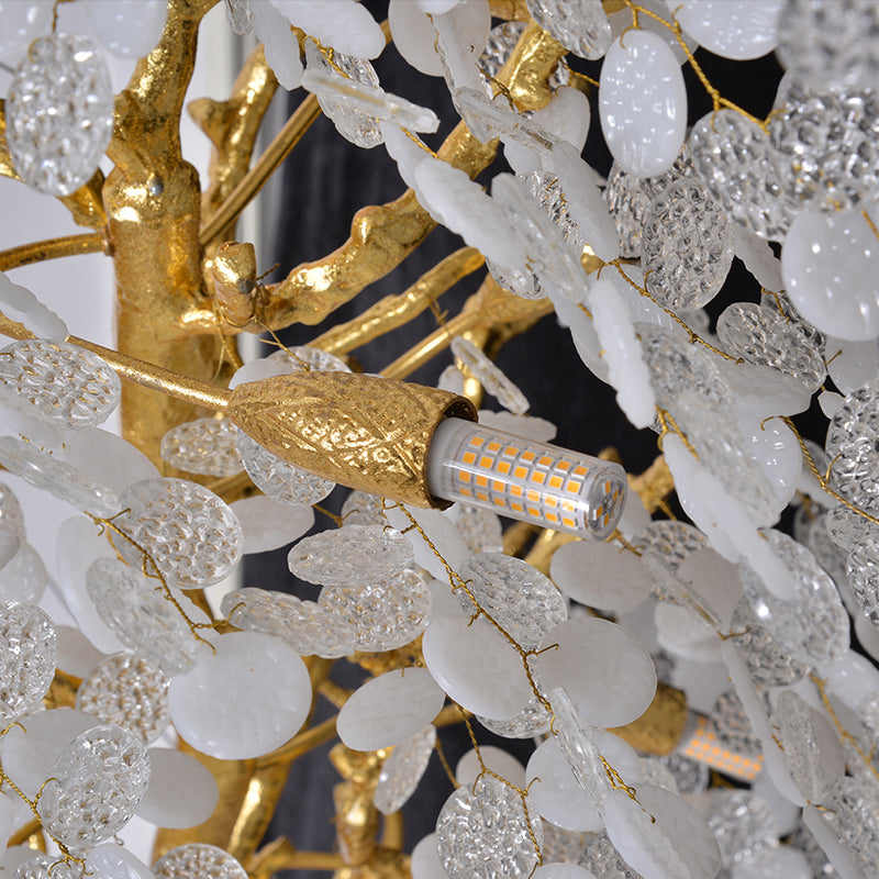 Glimmering Branches Chandelier with Glass Drops