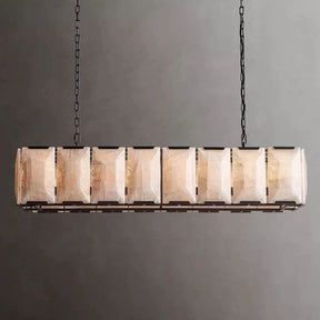 Halo Calcite Rectangular Chandelier 55"