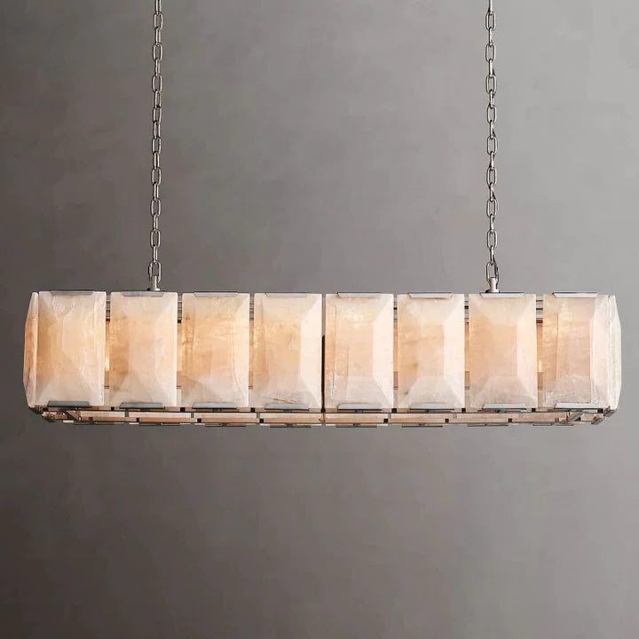 Halo Calcite Rectangular Chandelier 55"