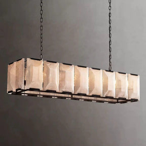 Halo Calcite Rectangular Chandelier 55"