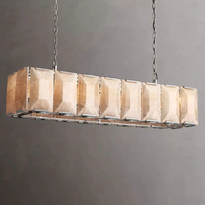 Halo Calcite Rectangular Chandelier 55"