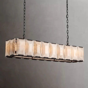 Halo Calcite Rectangular Chandelier 62"