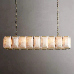 Halo Calcite Rectangular Chandelier 62"