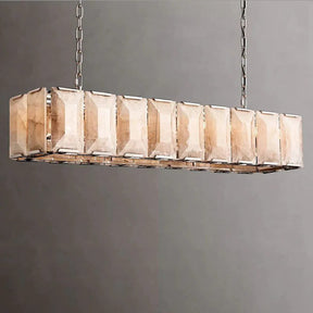 Halo Calcite Rectangular Chandelier 62"