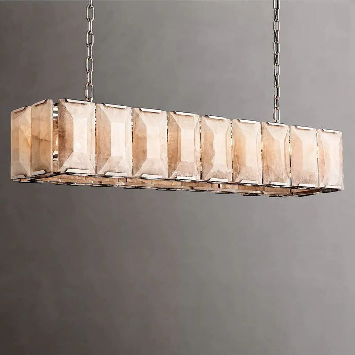Halo Calcite Rectangular Chandelier 62"