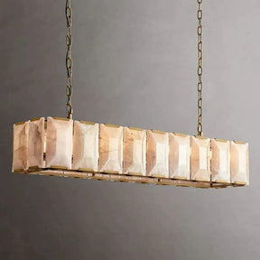 Halo Calcite Rectangular Chandelier 62"