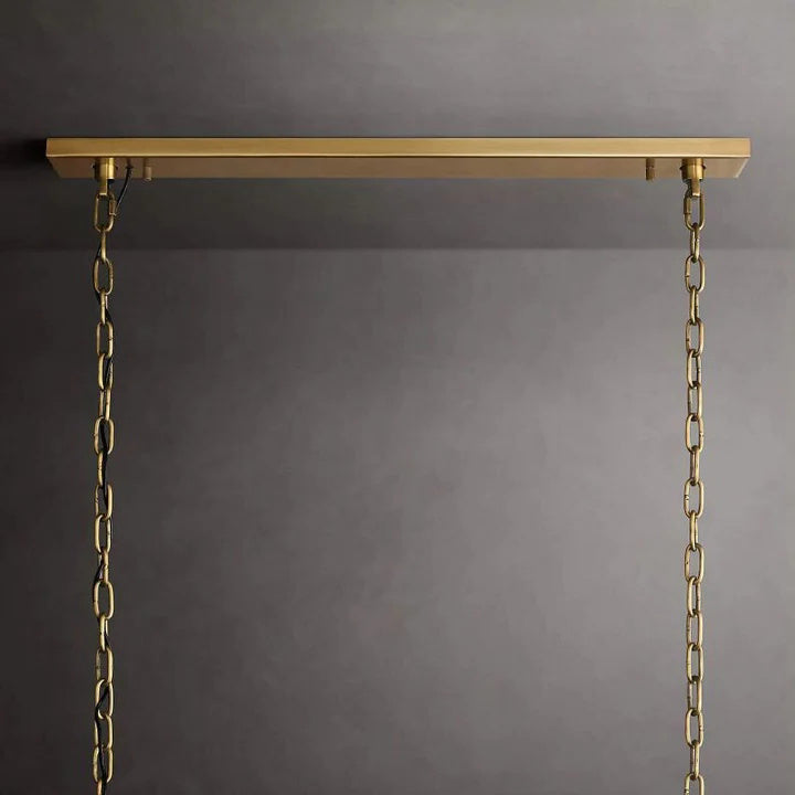 Halo Calcite Rectangular Chandelier 62"
