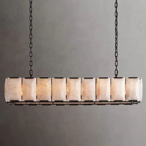Halo Calcite Rectangular Chandelier 62"