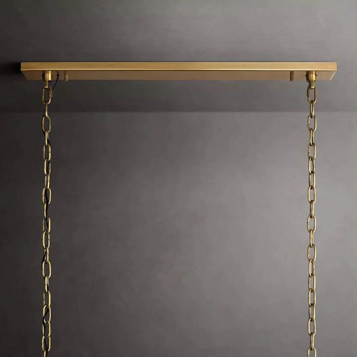 Halo Calcite Rectangular Chandelier 74"