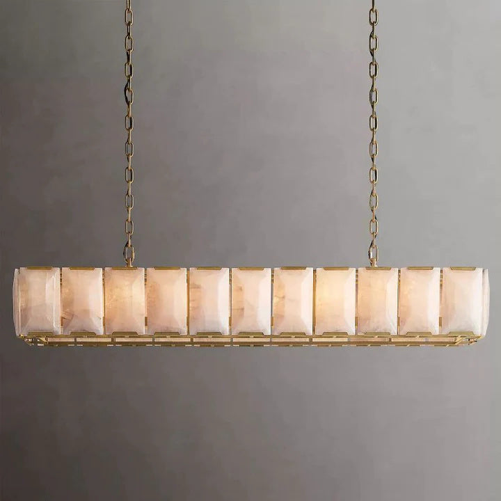 Halo Calcite Rectangular Chandelier 74"
