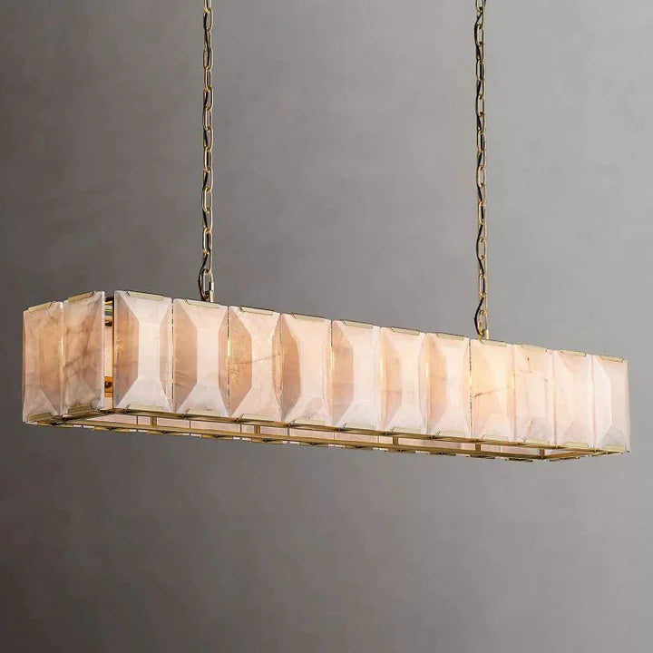 Halo Calcite Rectangular Chandelier 74"