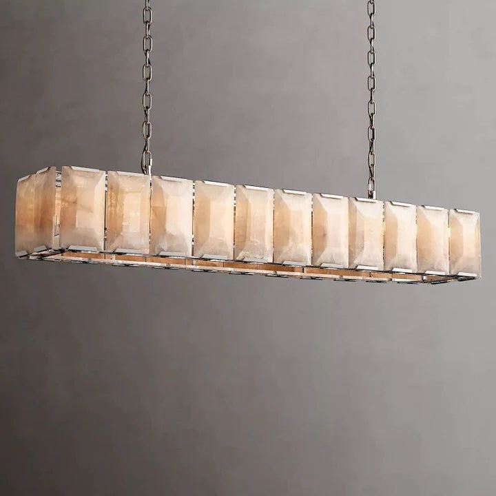 Halo Calcite Rectangular Chandelier 74"