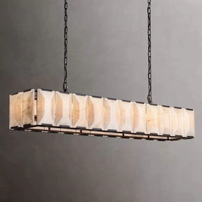 Halo Calcite Rectangular Chandelier 74"