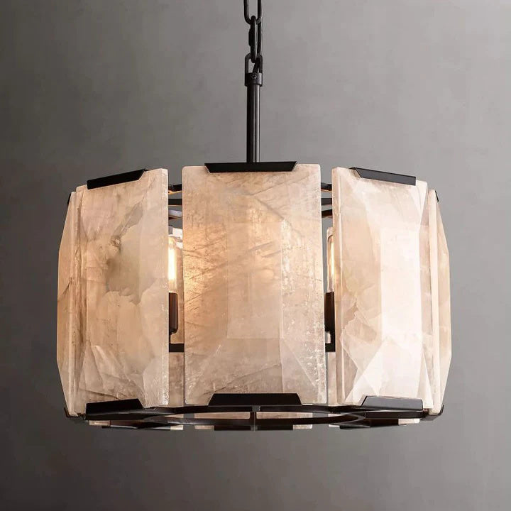 Halo Calcite Round Chandelier 19"