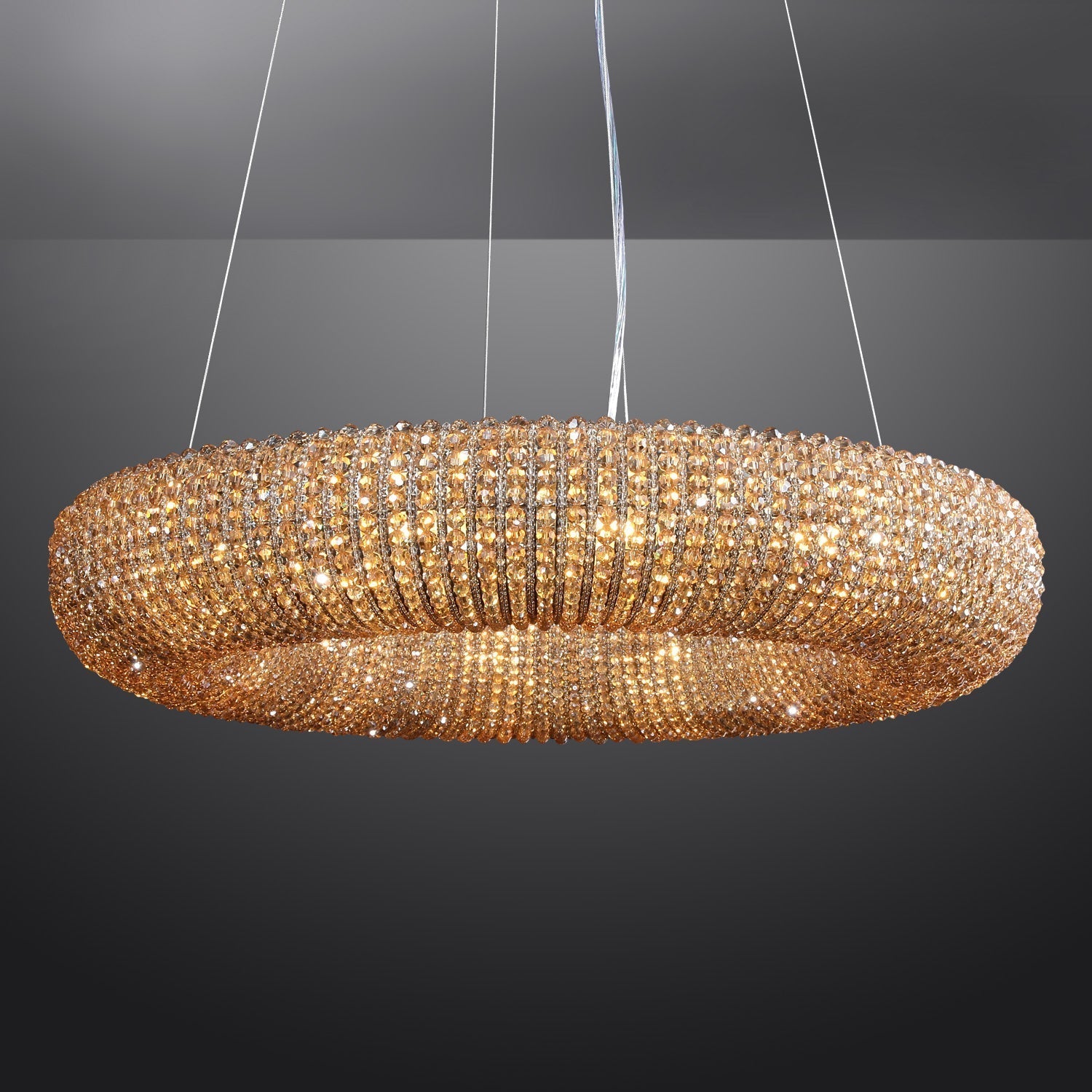 Halo Smoke Crystal Chandelier 31" 42"