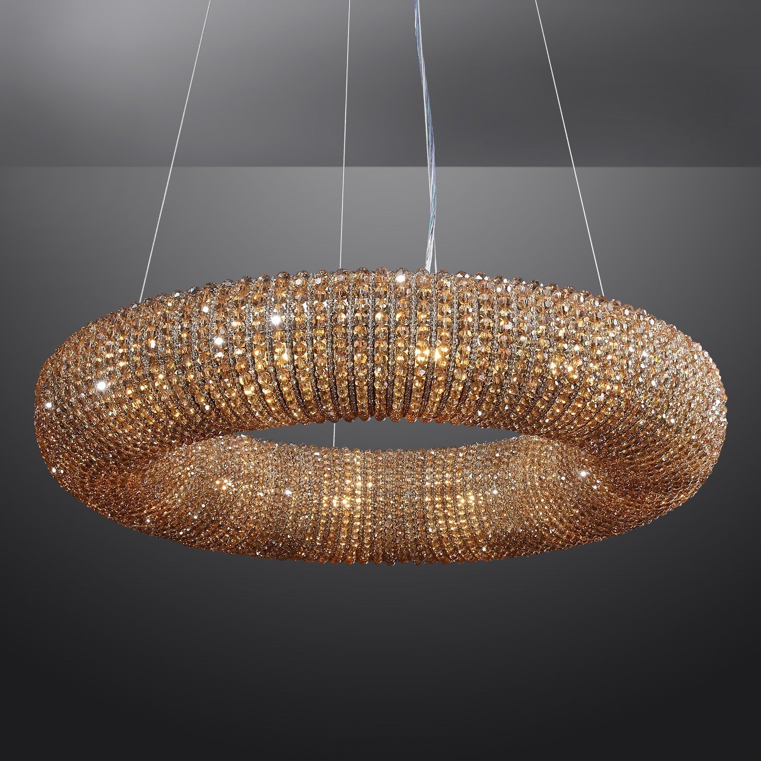 Halo Smoke Crystal Chandelier 31" 42"