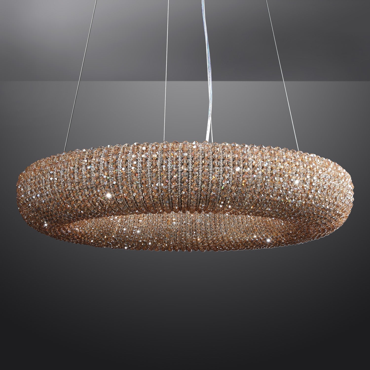 Halo Smoke Crystal Chandelier 31" 42"