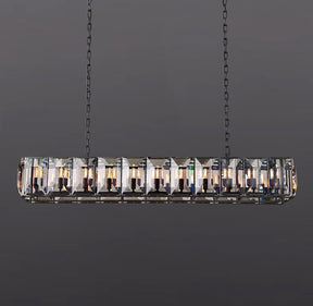 Hanson Crystal Rectangular Chandelier 74"
