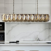 Hanson Crystal Rectangular Chandelier 74"