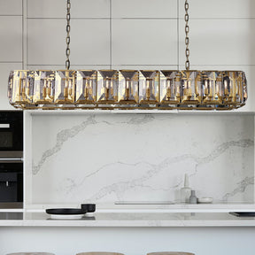 Hanson Crystal Rectangular Chandelier 74"