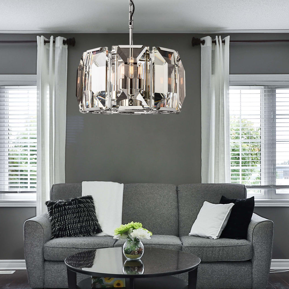 Hanson Crystal Round Chandelier 19"