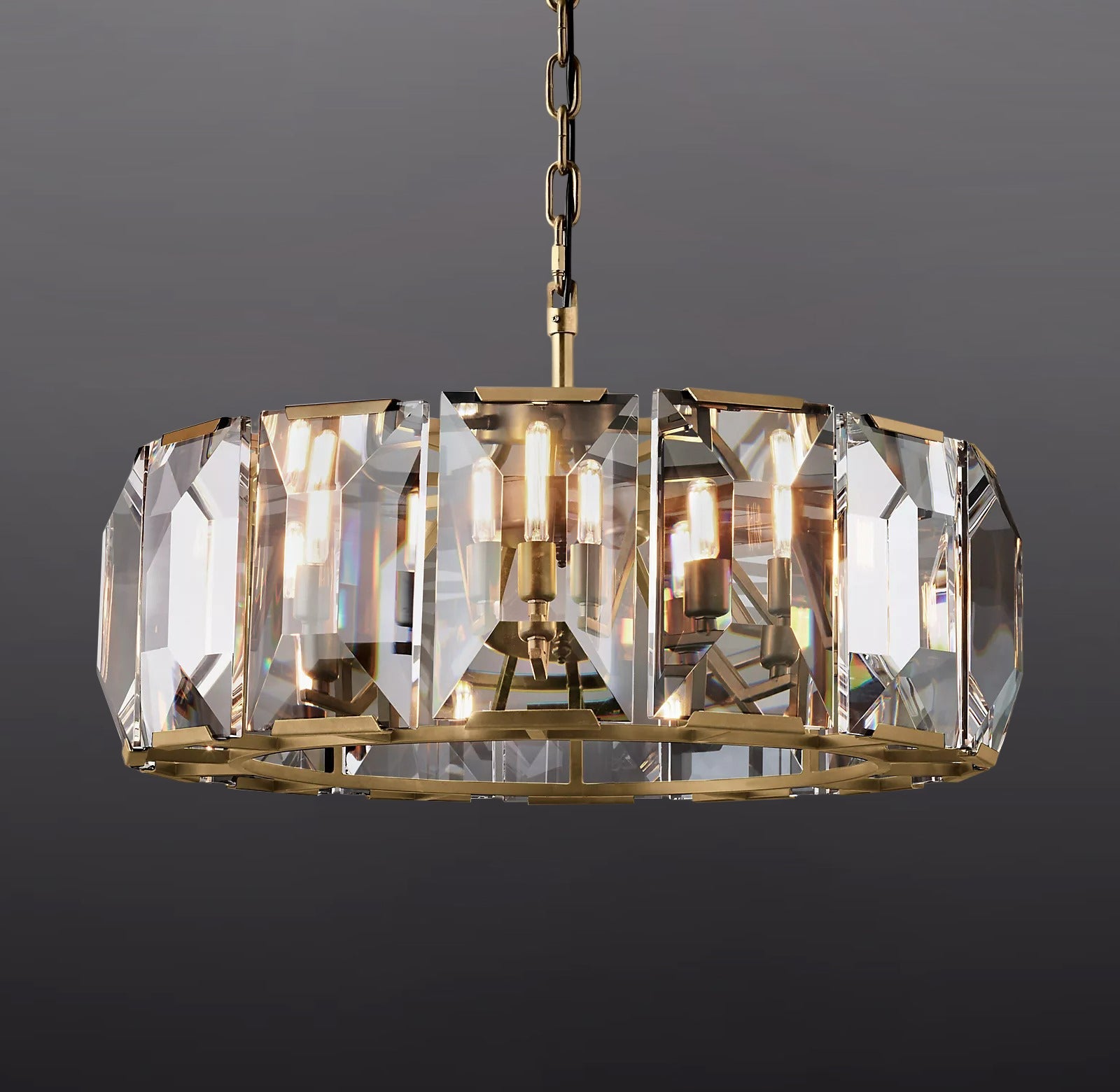 Hanson Luxury Glass Round Chandelier 31"