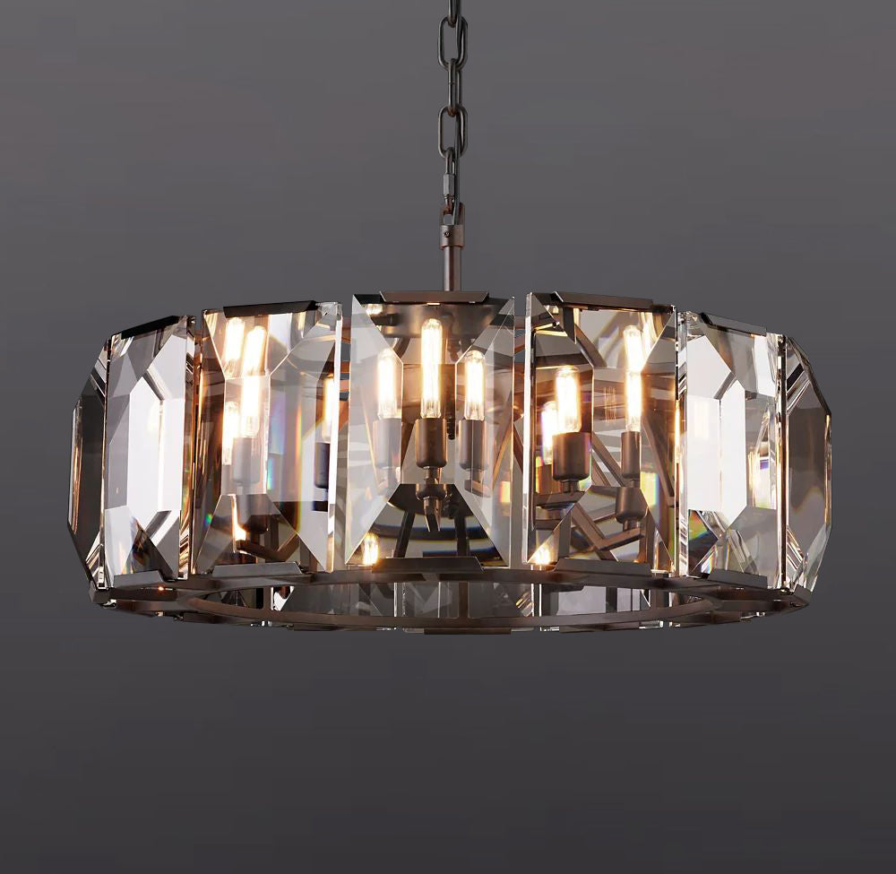 Hanson Luxury Glass Round Chandelier 31"