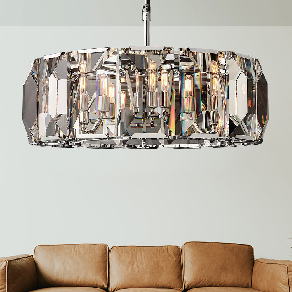 Hanson Luxury Glass Round Chandelier 31"