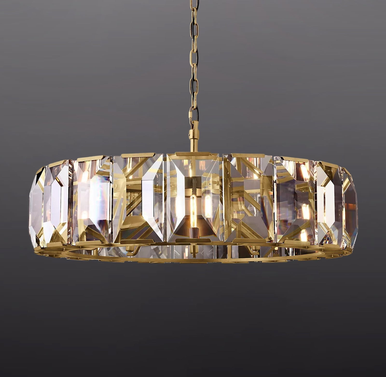 Hanson Luxury Glass Round Chandelier 43"