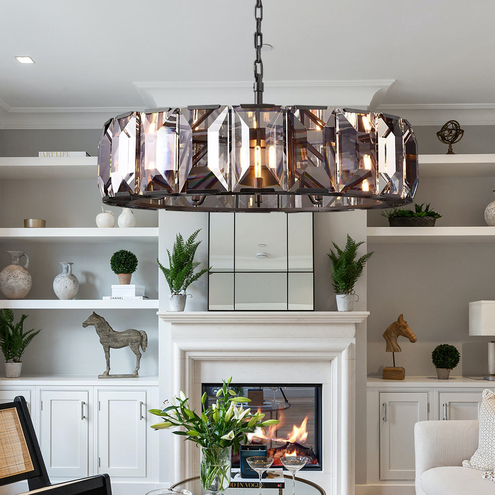 Hanson Luxury Glass Round Chandelier 43"