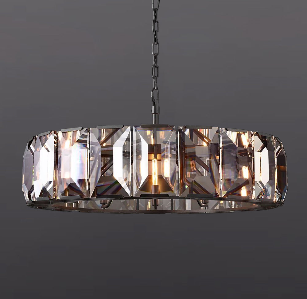 Hanson Luxury Glass Round Chandelier 43"