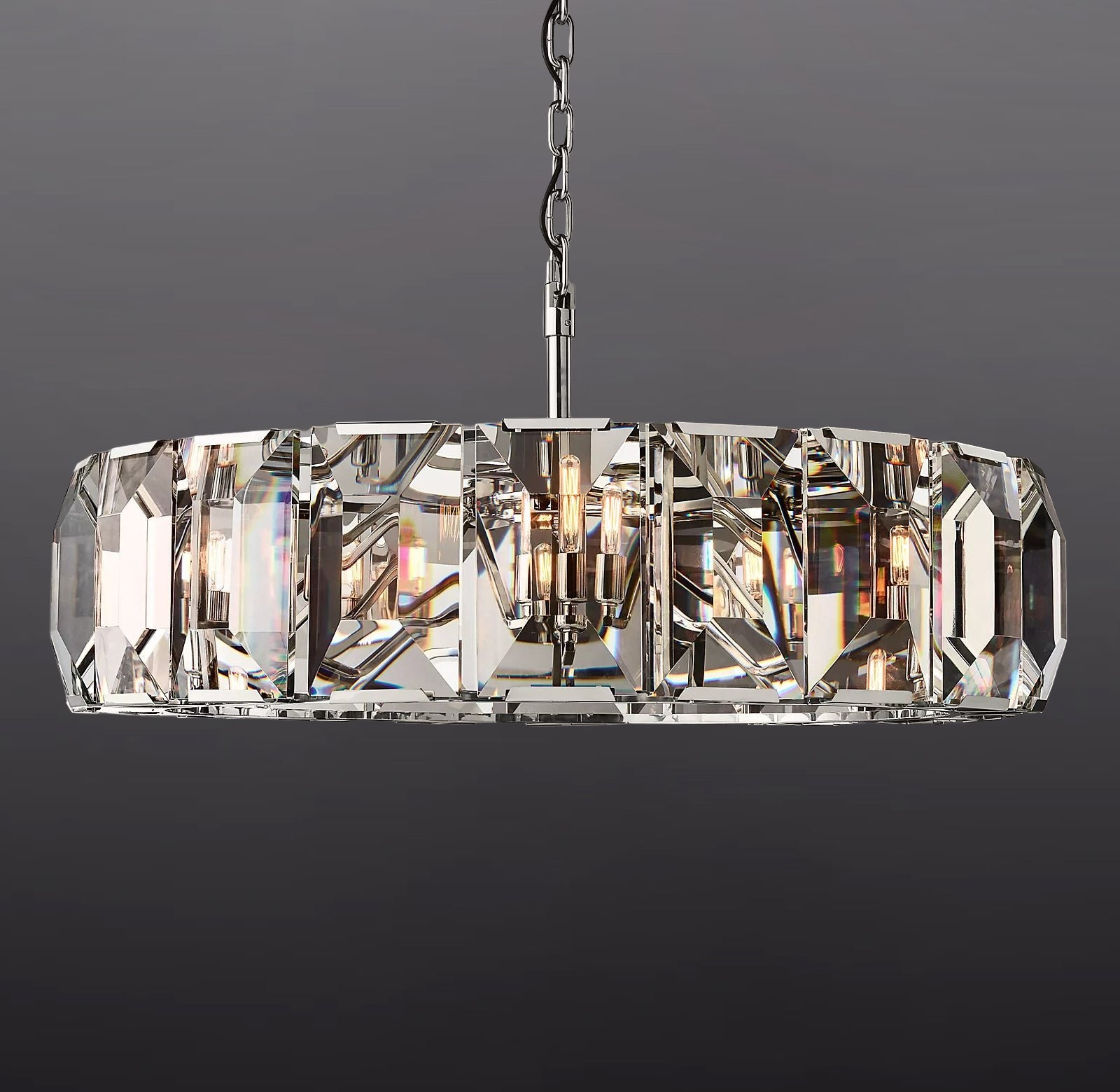 Hanson Luxury Glass Round Chandelier 43"
