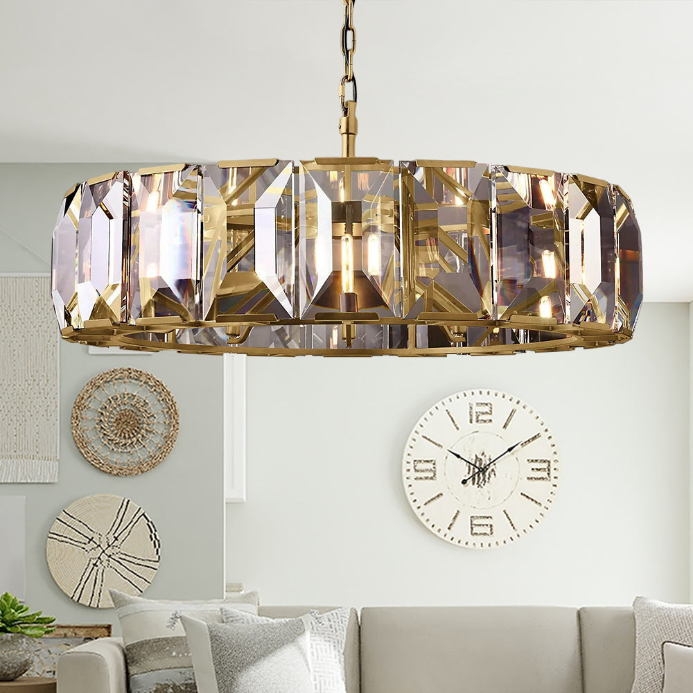 Hanson Luxury Glass Round Chandelier 43"
