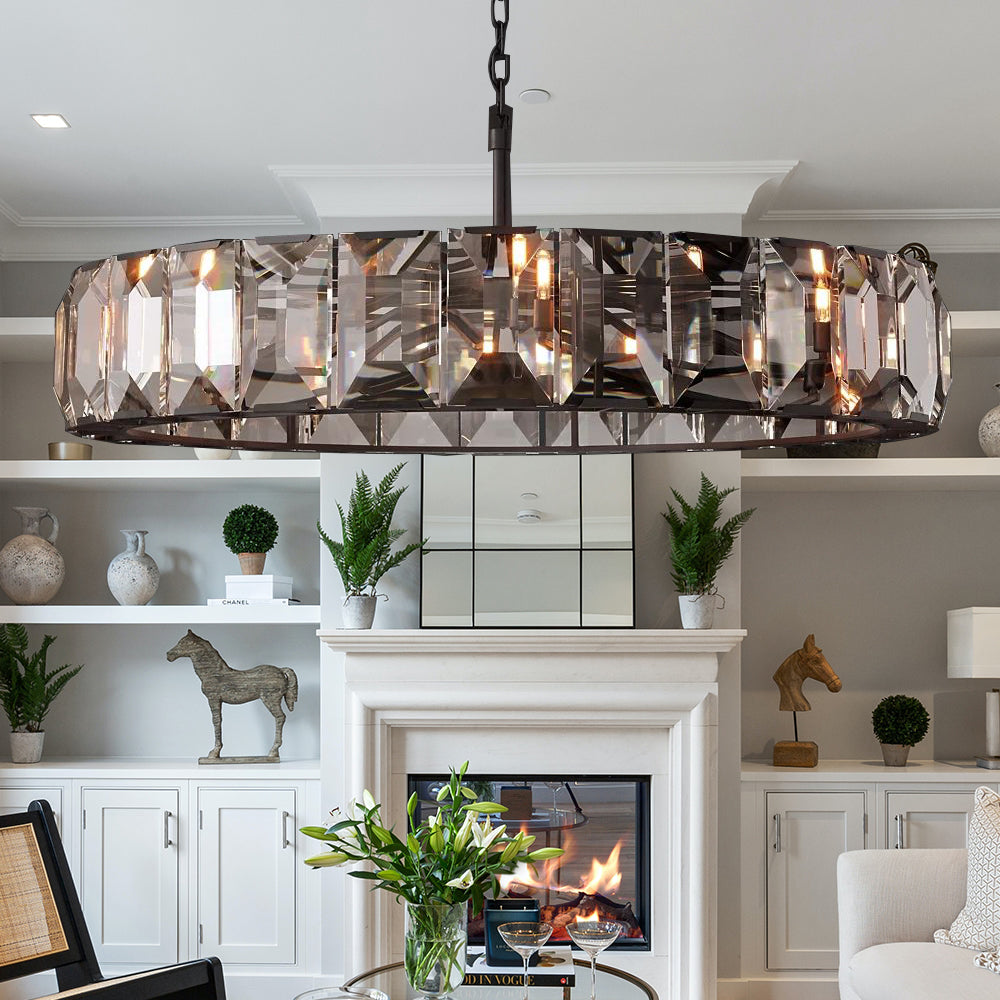 Hanson Luxury Glass Round Chandelier 60"