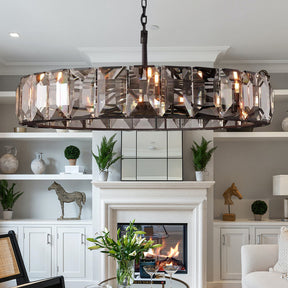 Hanson Luxury Glass Round Chandelier 60"